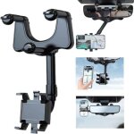 Support tlphone voiture rtroviseur rotatif et rtractable 360 pour tous smartphones compatible iphone ...