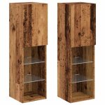 Support pour téléviseurmeuble de salon meubles tv avec lumières led 2 pcs vieux bois 305x30x102cm sqzr126570 ... Support pour téléviseurmeuble de salon meubles tv avec lumières led 2 pcs vieux bois 305x30x102cm sqzr126570 ...