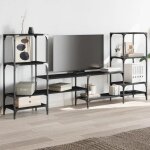 Support pour t�l�viseurmeuble de salon meuble tv noir 2065x285x95cm bois ding�nierie sqzr204940 home ...