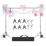 Support de toile de fond - duoku - 85 x 10 pieds - r�glable - portable - acier au carbone q195