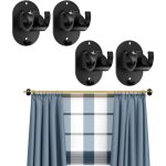 Support tringle 4 pices rideaux sans percage crochet noir sans percage crochet pour fenetre a clipser ...