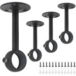 Supports pour tringles � rideaux 4 pi�ces acier inoxydable robuste support de tringle � rideau pour plafond ...