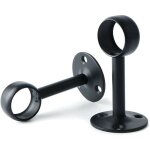 Support de tringle � rideaux - handeiu - noir mat - acier inoxydable - 2 pcs - 25 mm