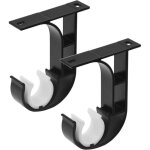 Supports de tringle rideau de plafond robustes et noirs pour tige de 28 mm quincaillerie de fentre pzcc ...