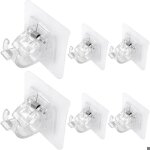 Support de tringle � rideau sans per�age ? 6 pi�ces supports de crochets auto - adh�sifs et transparents ...