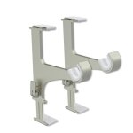 Support pour tringle  rideaux sans perage argent spcial coffre de volet roulant