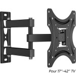 Support tv mural pour ecran plat 17 - 42 tv vesa 200x200 mm avec rglage dinclinaison et de rotation ...