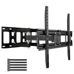 Support tv mural inclinable et pivotant  double bras 3d 600x400mm 32 - 86(81  190 cm)