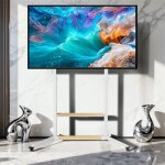 Support tv sur pied avec roulettes - pied tv de 40  100 pouces hauteur rglable 140 - 170cm max vesa ...