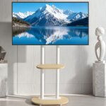 Support tv sur pied avec roulettes - pied tv de 40 � 75 pouces hauteur r�glable 123. 2 - 156cm max vesa ...