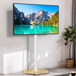 Support tv sur pied avec roulettes - pied tv de 40  75 pouces hauteur rglable 126 - 140cm max vesa ...