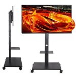 Support tv sur pied - support tv roulettes - chariot meuble tv universel 32 - 70 pouces - hauteur rglable ...