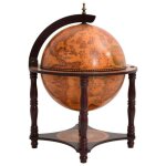 Support � vin bar forme globe marron bois d eucalyptus massif