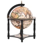 Support � vin bar forme globe noir bois d eucalyptus massif