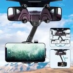 Support voiture r�troviseur rotation 360� porte - t�l�phone pour smartphone de 4 � 7 pouces