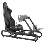 Support de volant de course avec roues - vevor - cockpit de simulateur de conduite en acier robuste - ...