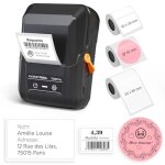 Supvan t50m pro tiqueteuse tiqueteuse autocollante contien 3 rouleau tiquettes impermables
