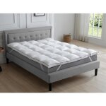 Surconfort de matelas anti - acariens 2 places - 140 x 190 cm - enveloppe satin 120 fils / cm2 - garnissage ...