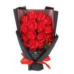 Surenhap bouquet de roses fausses 18pcs fleur rose artificielle roses ralistes bouquet artificiel fleur ...