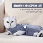 Surenhap costume de rcupration de chat cat de rcupration de chat 4 pattes animalerie ensemble gris ...