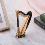 Surenhap harp miniature r�plique de harpe miniature en bois avec coque cadeau mod�le instrument mod�le ...