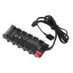 Surenhap hub pwm argb 2 en 1 splitter du moyeu 5 ports dargb 5v 3pin 6 ports pwm 12v 4pin 15pin sata ...