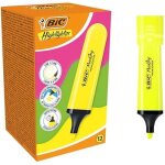 Surligneurs - bic - marking - pointe biseaute modulable - jaune fluo - pack de 12