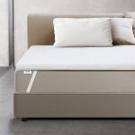 Surmatelas 160 x 195 en mousse � m�moire de forme hauteur 6 cm housse respirante et amovible antibact�rien ...