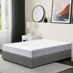Surmatelas 160x200 cm ep 53 cm mousse m�moire de forme housse stretch d�houssable base antid�rapante ...