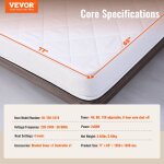 Surmatelas chauffant - vevor - 195x165 cm - 4 niveaux de chauffage - minuterie 12 heures - tissu brossé ... Surmatelas chauffant - vevor - 195x165 cm - 4 niveaux de chauffage - minuterie 12 heures - tissu brossé ...