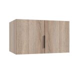 Surmeuble pour armoire meuble de rangement avec 2 portes coloris imitation ch�ne - longueur 80 x hauteur ...