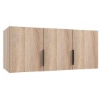 Surmeuble pour armoire meuble de rangement avec 3 portes coloris imitation ch�ne - longueur 120 x hauteur ...