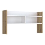 Surmeuble de bureau 110 cm blanc mat et d�cor bois de ch�ne - odyss�e meubletmoi