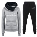 Survetement femme automne hiver sweat a capuche pantalon jogging femme ensemble imprim� d�contract� 2 ...