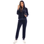 Survtement femme ensemble automne 2 pices sport casual - bleu marine