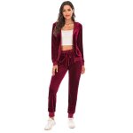Survtement femme ensemble automne 2 pices sport casual - bordeaux