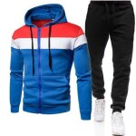 Survtement pour homme vitata - color block - capuche - ensemble 2 pices bleu
