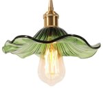Suspension avec abat - jour en verre vert en forme de feuille de lotus - 1pcs industriel vintage lampe ... Suspension avec abat - jour en verre vert en forme de feuille de lotus - 1pcs industriel vintage lampe ...