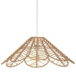Suspension beige - atmosphera - diamtre 58 cm - fer, papier et polypropylne