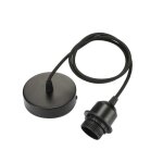 Suspension e27 avec anneau � vis c�ble tissu r�glable 100cm suspension compatible avec abat - jour noir ...