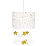 Atmosphera - suspension toile pour chambre denfant - blanc et dor