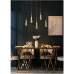 Suspension  led lustre cratif en verre en forme de goutte deau plafonnier  led en verre dor moderne ...