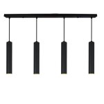 Suspension lin�aire quadruple ?avec tubes de 30?cm ? douille gu10 ? noir mat
