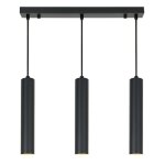 Suspension linaire triple ? design minimaliste avec tubes de 30?cm ? douille gu10 ? noir mat