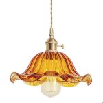 Suspension luminaire industrielle vintage - tokius - lustre en verre marron - e27 clairage de plafond ...