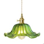 Suspension luminaire industrielle vintage - tokius - lustre en verre vert - e27 clairage de plafond ...