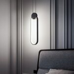 Suspension luminaire led - smotop - noir - e27 1x - 38x10 cm