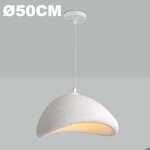 Lustre suspension nordique blanc �50�30 cm ? abat - jour r�sine structure m�tal 1�e27 (sans ampoule)