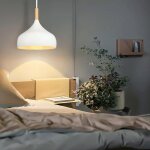Suspension luminaire moderne - tokius lustre au plafond m�tal avec d�coration en bois blanc - lampe e27 ...