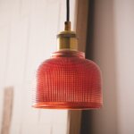 Suspension m�tal et verre craiova rouge